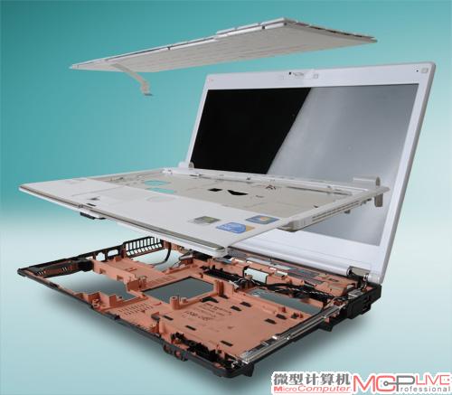 富士通LifeBook SH560排水示意图（绿色为实际水流路线）